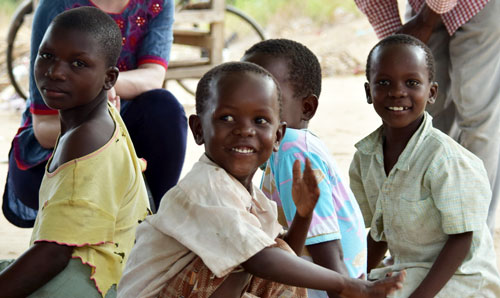 Children in Uganda smiling