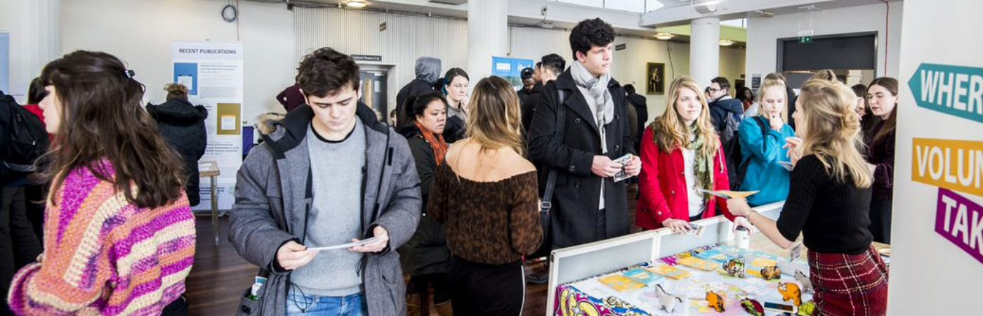 Students attending a careers event