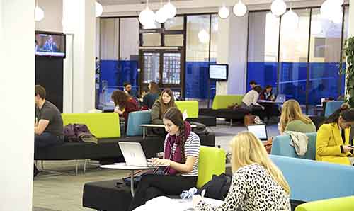 Students in the main university library